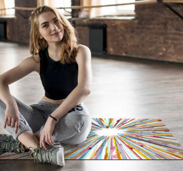 Akvarel pruhovaný vinyl koberec - TenStickers