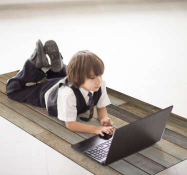 Antiikki puuraidallinen vinyylimatto - Tenstickers