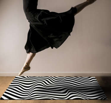 Wavy Contrast Pattern stripes vinyl rug - TenStickers