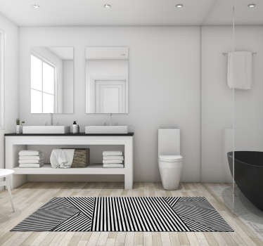 Black and white  stripes vinyl rug - TenStickers