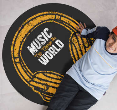 Alfombra vinílica music can change the world - TenVinilo