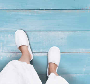 Upea sininen meri tyyli puu vinyyli matto - Tenstickers