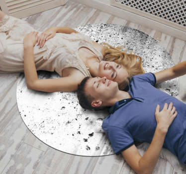 Ylivoimainen pyöreä sementtivaikutteinen vinyylimatto - Tenstickers