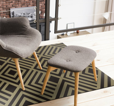 Siyah elmas geometrik vinil halı - TenStickers