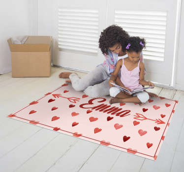 Personalized Heart Theme custom floor mat - TenStickers