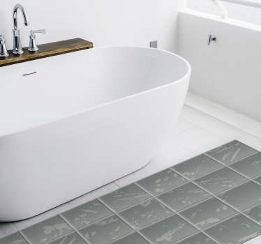 Tapis vinyle salle de bain effet carrelage marbré - TenStickers