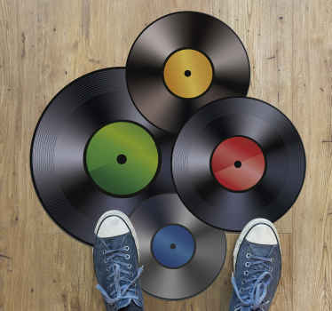 Schallplatten Vintage Vinyl Teppich - TenStickers