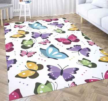 Butterfly animal vinyl rug - TenStickers