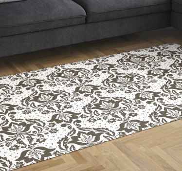 Alfombra vinílica vintage flores ornamentales - TenVinilo