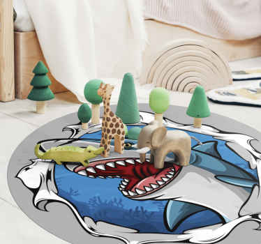 Aflombra vinílica animales gran tiburón 3d - TenVinilo