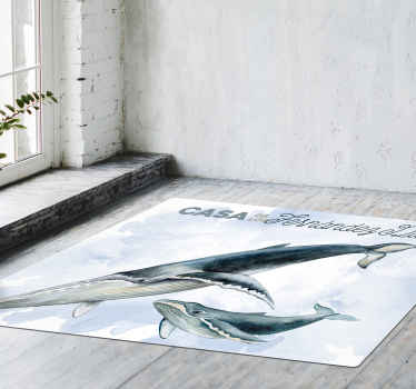 Alfombra vinilo de peces con nombre de familia - TenVinilo