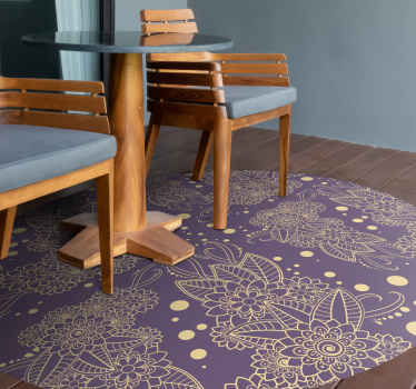 Virágos paisley sarok vinil nappali szőnyeg - TenStickers