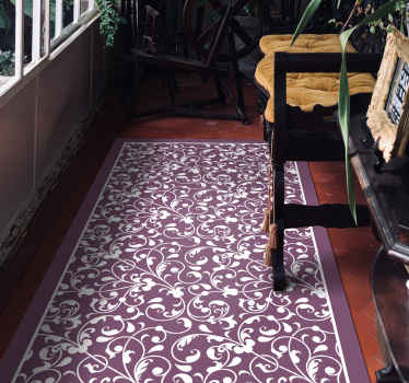 Ornamental leaf Paisley vinyl hall rug - TenStickers