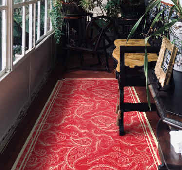 Tapete vinílico vermelho paisley ornamentado - TenStickers