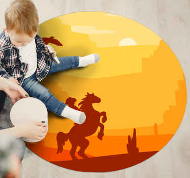 Tapete de vinil infantil paisagem cowboy - TenStickers