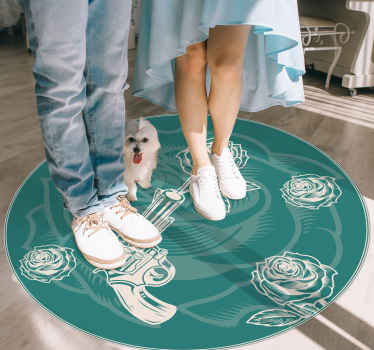 Kaubojski revolver i ružičasti tepih od spavaće sobe od vinila - TenStickers