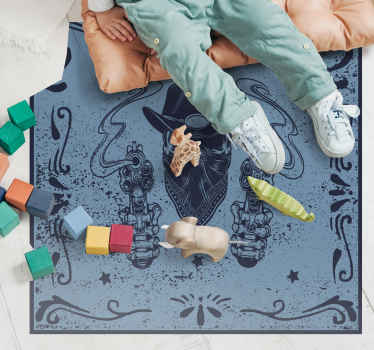 κάουμποϋ κρανίο και κοπάδι vintage βινύλιο χαλιά - TenStickers