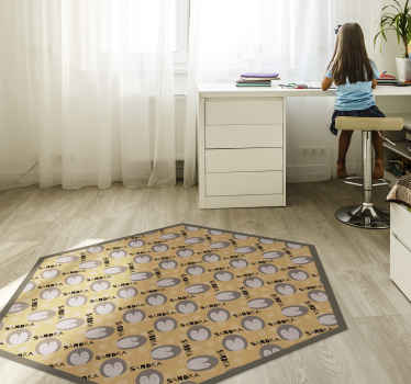 πορσελάνη ζωγραφισμένο με χαλί βινυλίου με όνομα ζώου - TenStickers