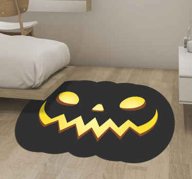 Tapis vinyle pour halloween visage de citrouille effrayant - TenStickers