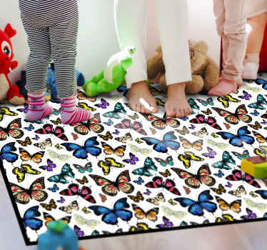 Smukke og farverige sommerfugle dyretæppe - TenStickers