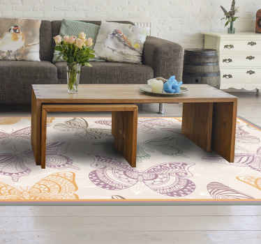 Butterfly Mandala mandala vinyl rug - TenStickers