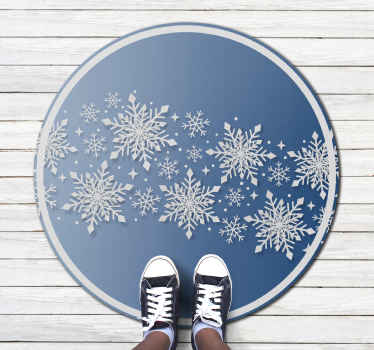 Winterse sneeuwvlokken vinyl tapijt kerstmis - TenStickers