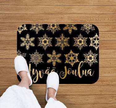 Musta hyvää joulua lumihiutaleet joulutarrat - Tenstickers