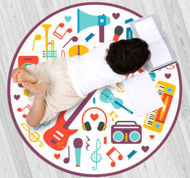 Musical Playtime Circle kids vinyl rug - TenStickers