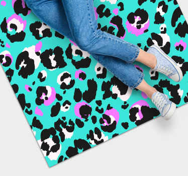 Neon Leopard Print animal print rug - TenStickers