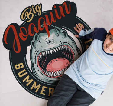 Tapete vintage com logotipo de big shark animal - TenStickers
