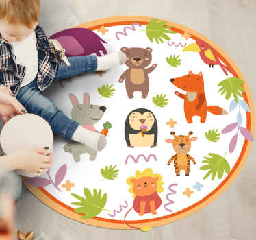 Aflombra vinílica animales del zoológico - TenVinilo