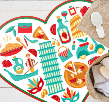 Alfombra vinílica moderna iconos-italianos - TenVinilo