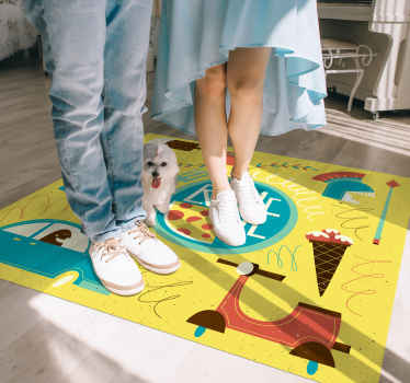 αστείο χαλί βινυλίου παγκόσμιο χάρτη της Ρώμης - TenStickers