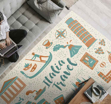 Amazing rectangular vinyl carpet that you can place on a hallway. The design is also suitable for living room, bedroom and other floor space.