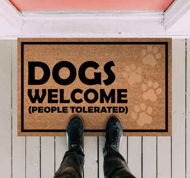 Dogs Welcome Sign custom vinyl carpet - TenStickers