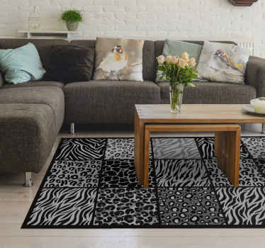 Alfombra vinílica animal print estampados gris - TenVinilo