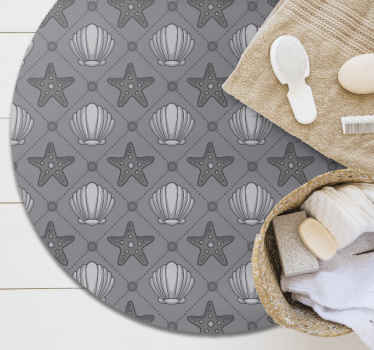Seashell Starfish Pattern animal print vinyl rug - TenStickers
