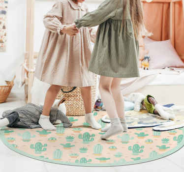 detský vinylový koberec kaktusový kruhový vzor - Tenstickers