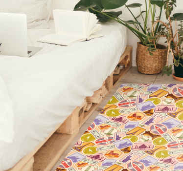 Travel Stickers world map rug - TenStickers