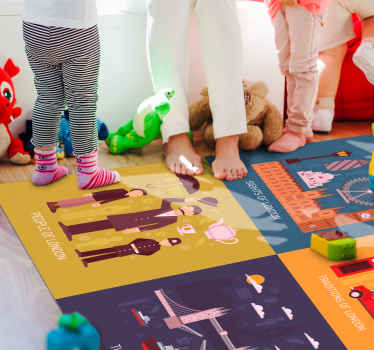 Traditions, sights and people of London rug - TenStickers