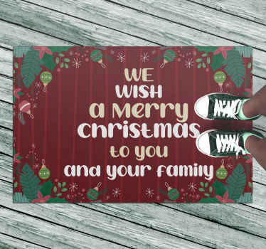 We Wish You a Merry Christmas tree vinyl rug - TenStickers