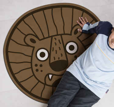 detský vinylový koberec lev kreslený kruh - Tenstickers