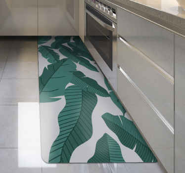 ζούγκλα πράσινα φύλλα λουλουδάτο χαλί - TenStickers