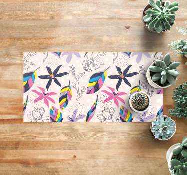 Tapis vinyle plantes fantaisie florale - TenStickers