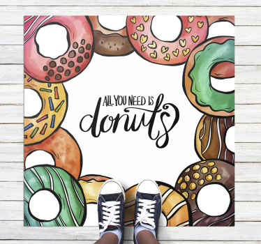 Tudo que você precisa é um tapete de vinil de donuts - TenStickers