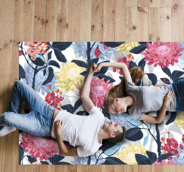 tapis vinyle salon vinylee floral - TenStickers