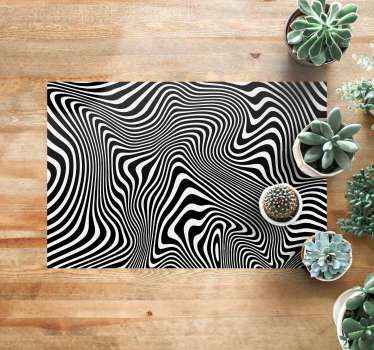 Alfombra vinílica rayas ilusión óptica ondulada - TenVinilo