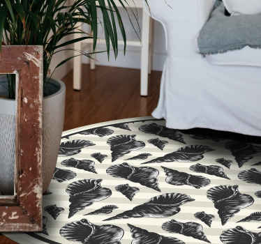 Alfombra vinílica flores motivo de follaje botánico - TenVinilo