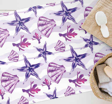 Alfombra vinílica animales motivos marinos - TenVinilo