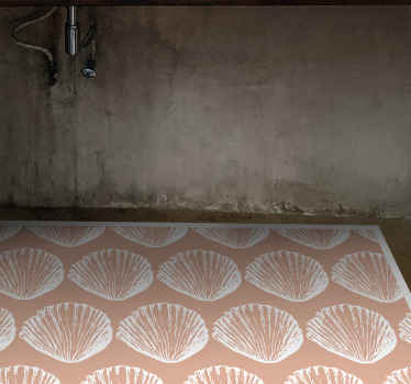 Alfombra vinílica flores patrón de concha - TenVinilo